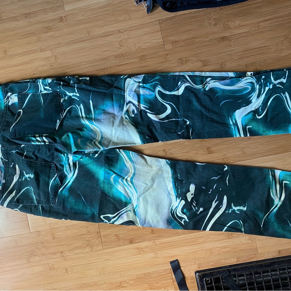 Weekday marble pattern green jeans - Picture 3 of 3